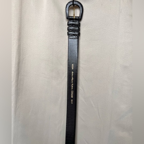 Cipriani Italian Alligator Embossed Calfskin Belt Black M 37” main image 4